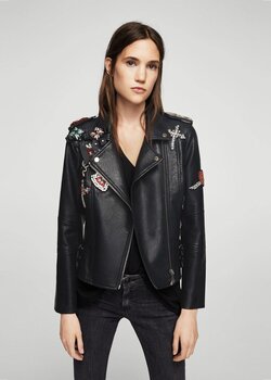 Cazadora biker apliques