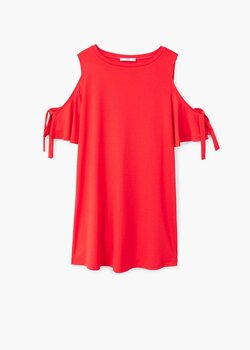 Vestido cold-shoulder